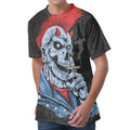 Punk Mohawk Devil Print Men's Velvet T-Shirt