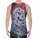 Punk Mohawk Devil Print Men's Velvet Tank Top