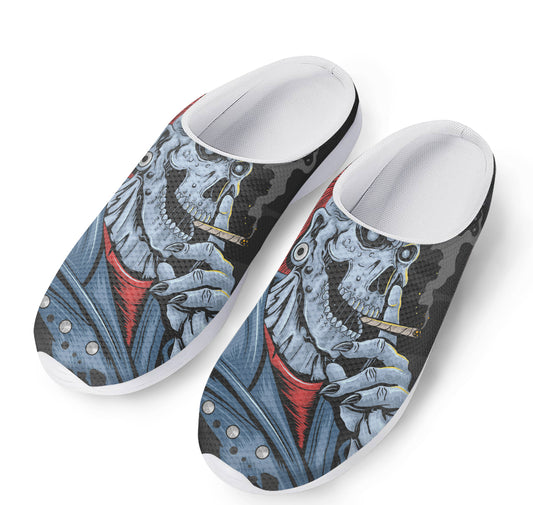 Punk Mohawk Devil Print Mesh Casual Shoes