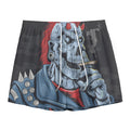 Punk Mohawk Devil Print Mesh Shorts