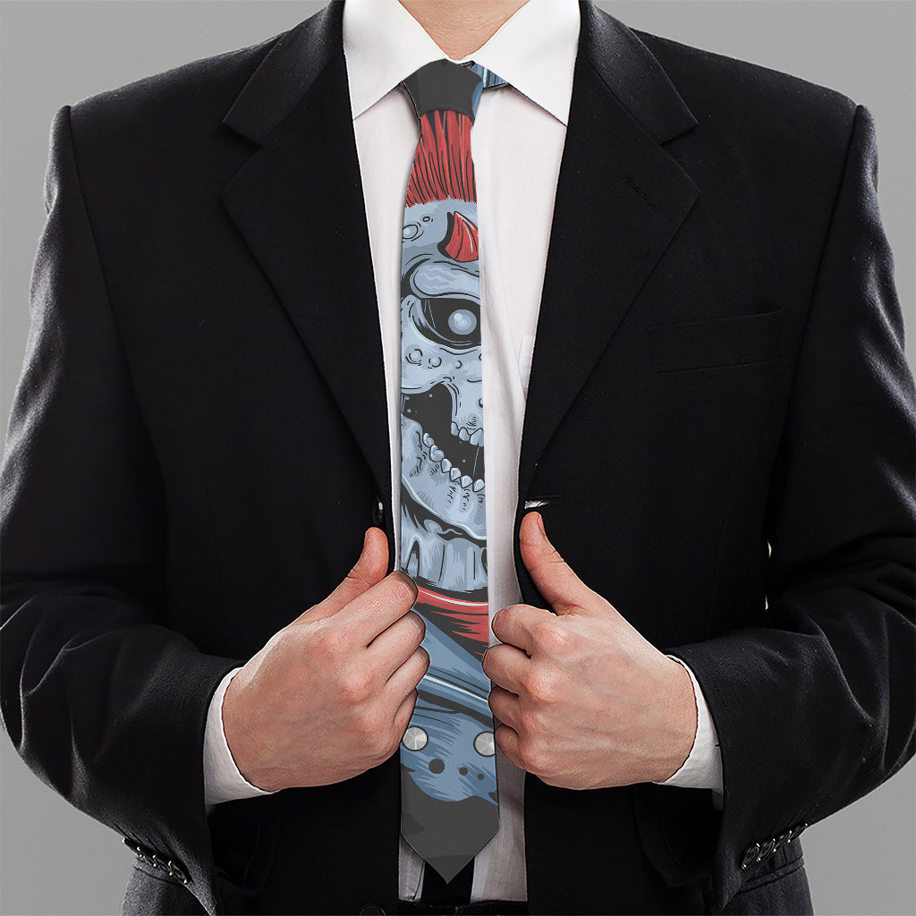 Punk Mohawk Devil Print Necktie