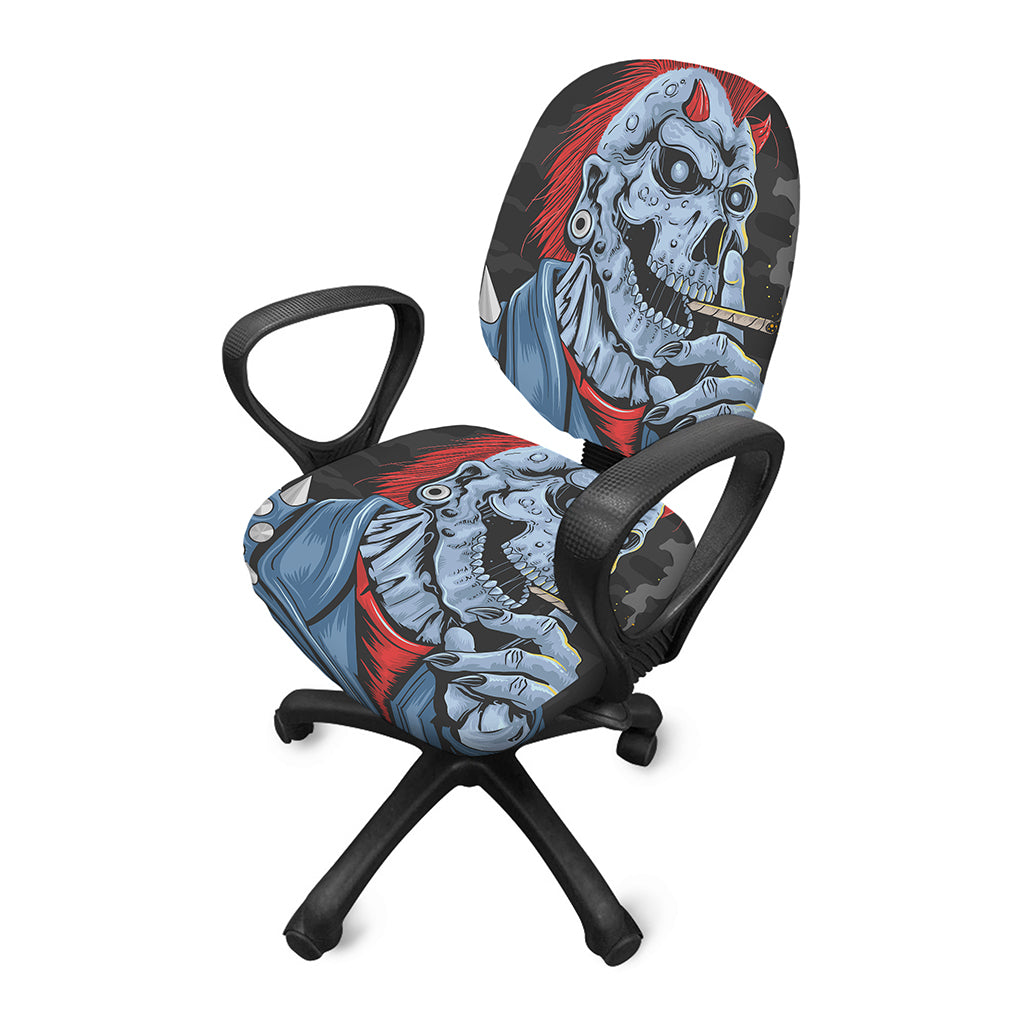 Punk Mohawk Devil Print Office Chair Cover