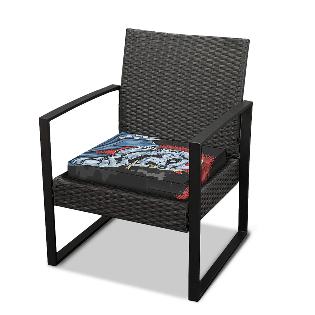 Punk Mohawk Devil Print Outdoor Seat Cushion Cover