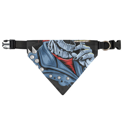 Punk Mohawk Devil Print Over The Collar Dog Bandana