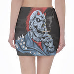 Punk Mohawk Devil Print Pencil Mini Skirt