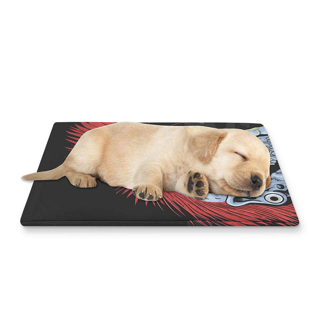 Punk Mohawk Devil Print Pet Cooling Mat Cover