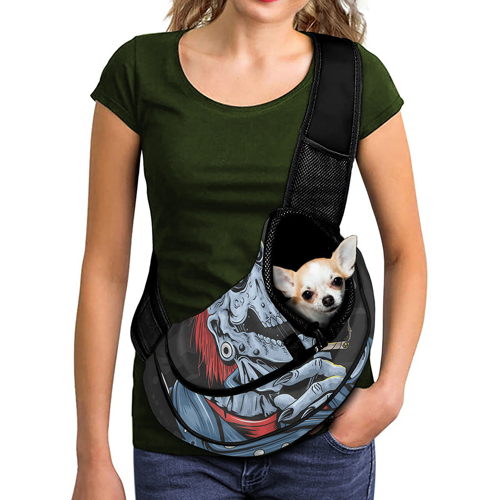 Punk Mohawk Devil Print Pet Sling Carrier