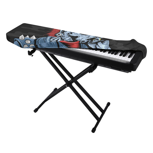 Punk Mohawk Devil Print Piano Keyboard Cover