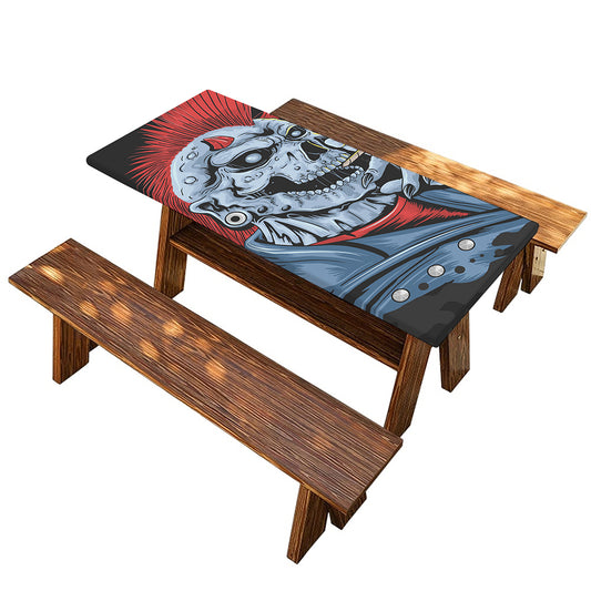 Punk Mohawk Devil Print Picnic Table Cover