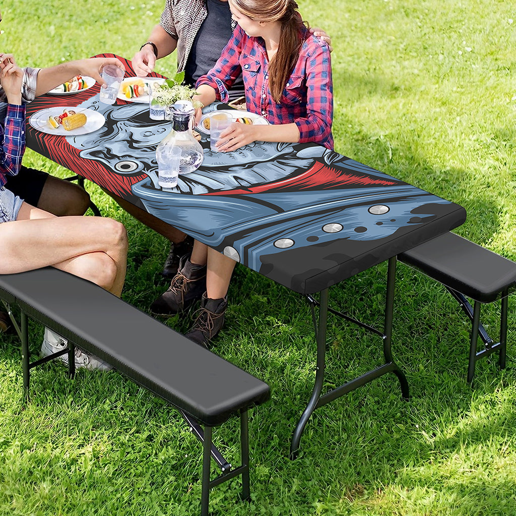 Punk Mohawk Devil Print Picnic Table Cover