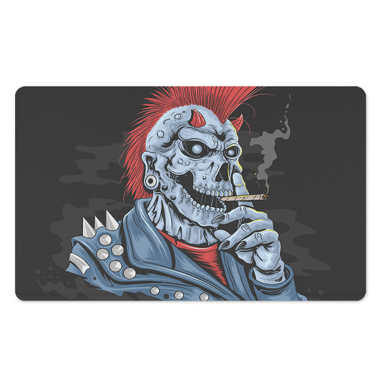 Punk Mohawk Devil Print Polyester Doormat