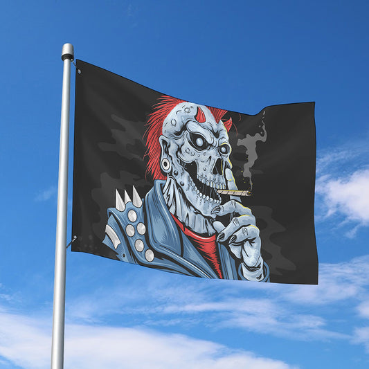 Punk Mohawk Devil Print Polyester Flag