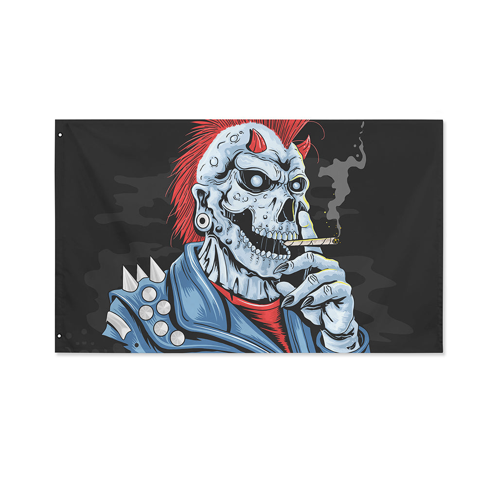 Punk Mohawk Devil Print Polyester Flag