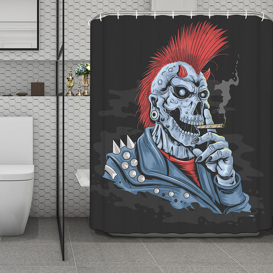 Punk Mohawk Devil Print Polyester Shower Curtain