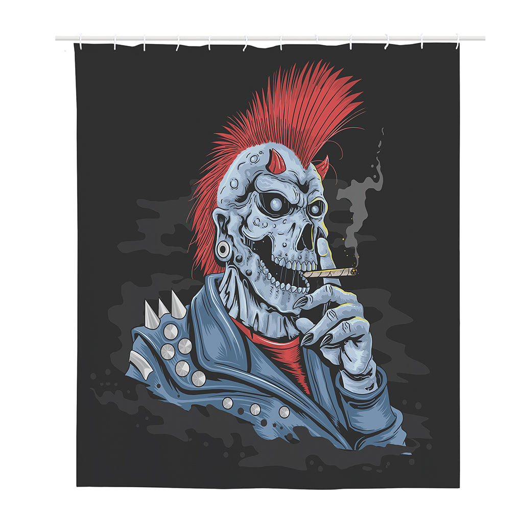 Punk Mohawk Devil Print Polyester Shower Curtain