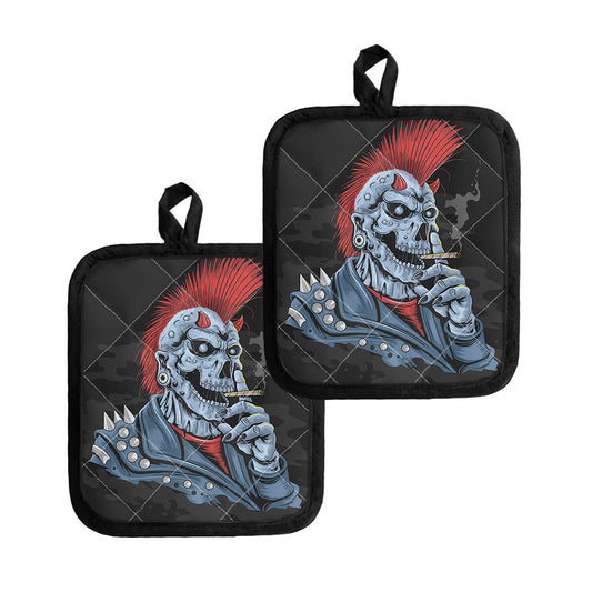 Punk Mohawk Devil Print Pot Holders