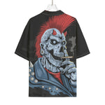 Punk Mohawk Devil Print Rayon Hawaiian Shirt