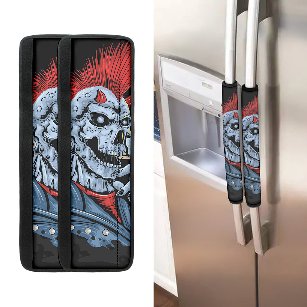 Punk Mohawk Devil Print Refrigerator Handle Covers