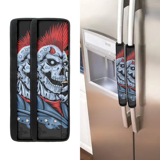 Punk Mohawk Devil Print Refrigerator Handle Covers