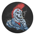 Punk Mohawk Devil Print Round Blanket