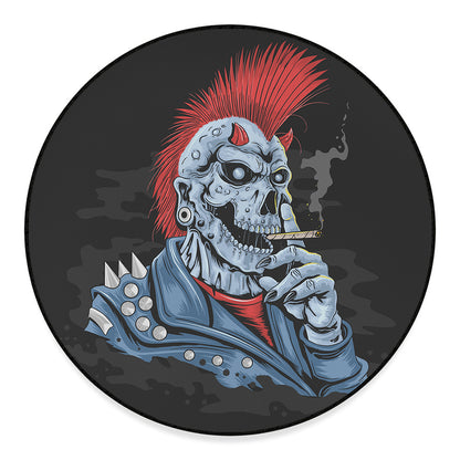 Punk Mohawk Devil Print Round Floor Mat