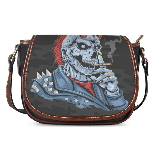 Punk Mohawk Devil Print Saddle Bag