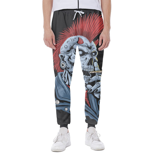Punk Mohawk Devil Print Scuba Joggers