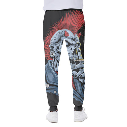 Punk Mohawk Devil Print Scuba Joggers