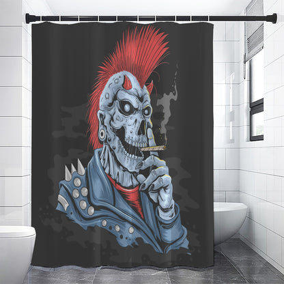 Punk Mohawk Devil Print Shower Curtain