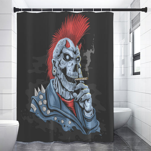 Punk Mohawk Devil Print Shower Curtain