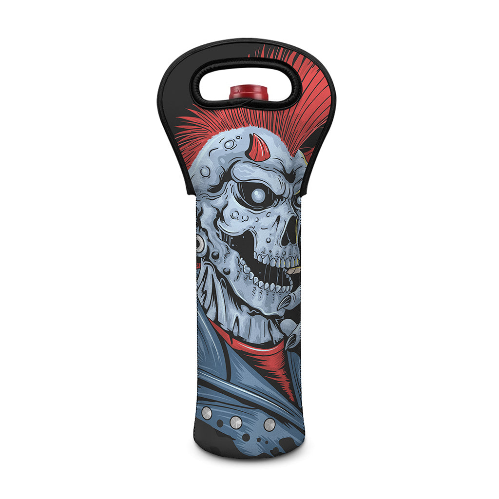 Punk Mohawk Devil Print Single Neoprene Wine Tote