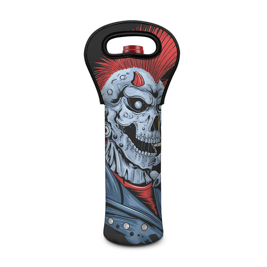Punk Mohawk Devil Print Single Neoprene Wine Tote