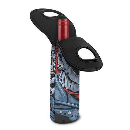 Punk Mohawk Devil Print Single Neoprene Wine Tote
