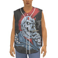 Punk Mohawk Devil Print Sleeveless Baseball Jersey