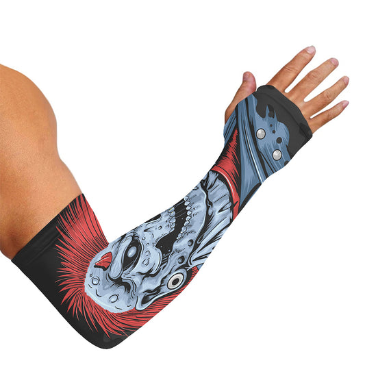 Punk Mohawk Devil Print Sun Protection Arm Sleeves