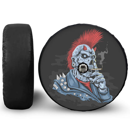 Punk Mohawk Devil Print Tire Cover With Camera Hole