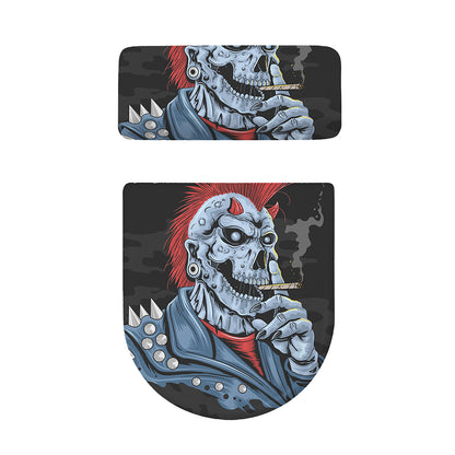 Punk Mohawk Devil Print Toilet Lid And Tank Cover Set