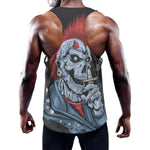 Punk Mohawk Devil Print Training Tank Top