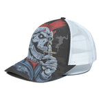 Punk Mohawk Devil Print White Mesh Trucker Cap