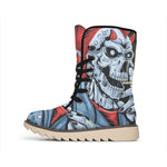 Punk Mohawk Devil Print Winter Boots