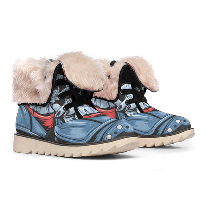 Punk Mohawk Devil Print Winter Boots