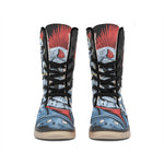 Punk Mohawk Devil Print Winter Boots