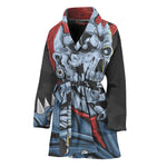 Punk Mohawk Devil Print Women's Bathrobe