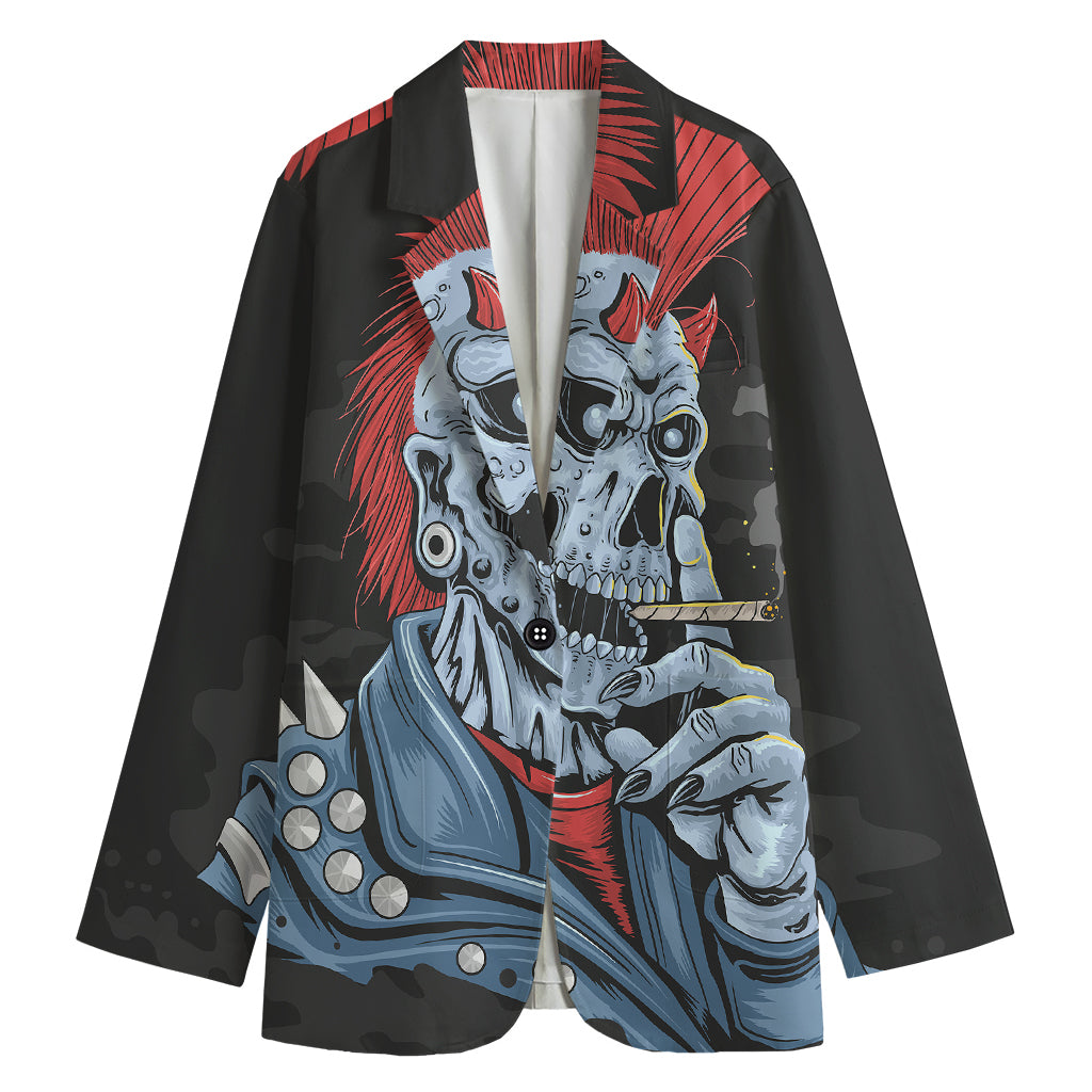 Punk Mohawk Devil Print Women's Blazer