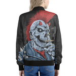 Punk Mohawk Devil Print Women's Bomber Jacket