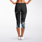Punk Mohawk Devil Print Women's Capri Leggings