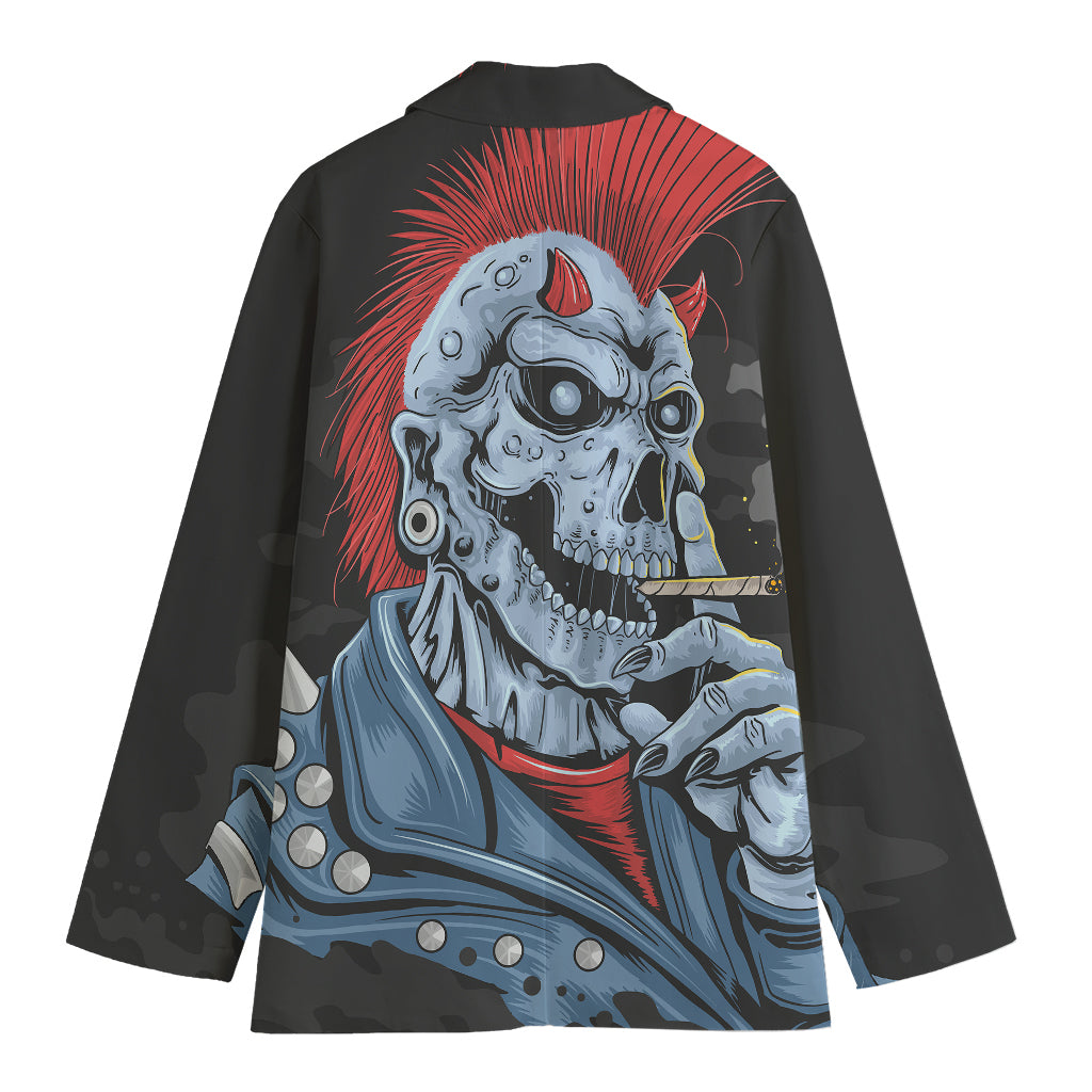 Punk Mohawk Devil Print Women's Cotton Blazer