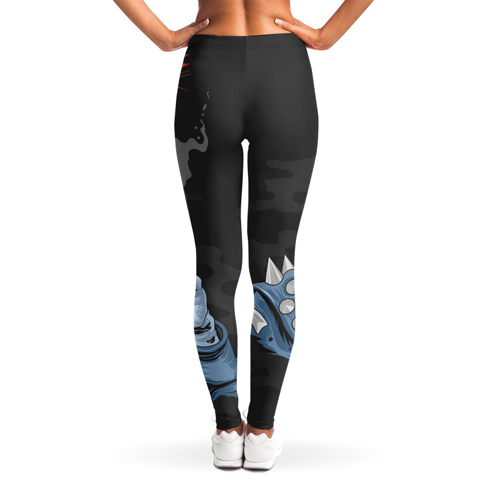 Punk Mohawk Devil Print Women's Leggings