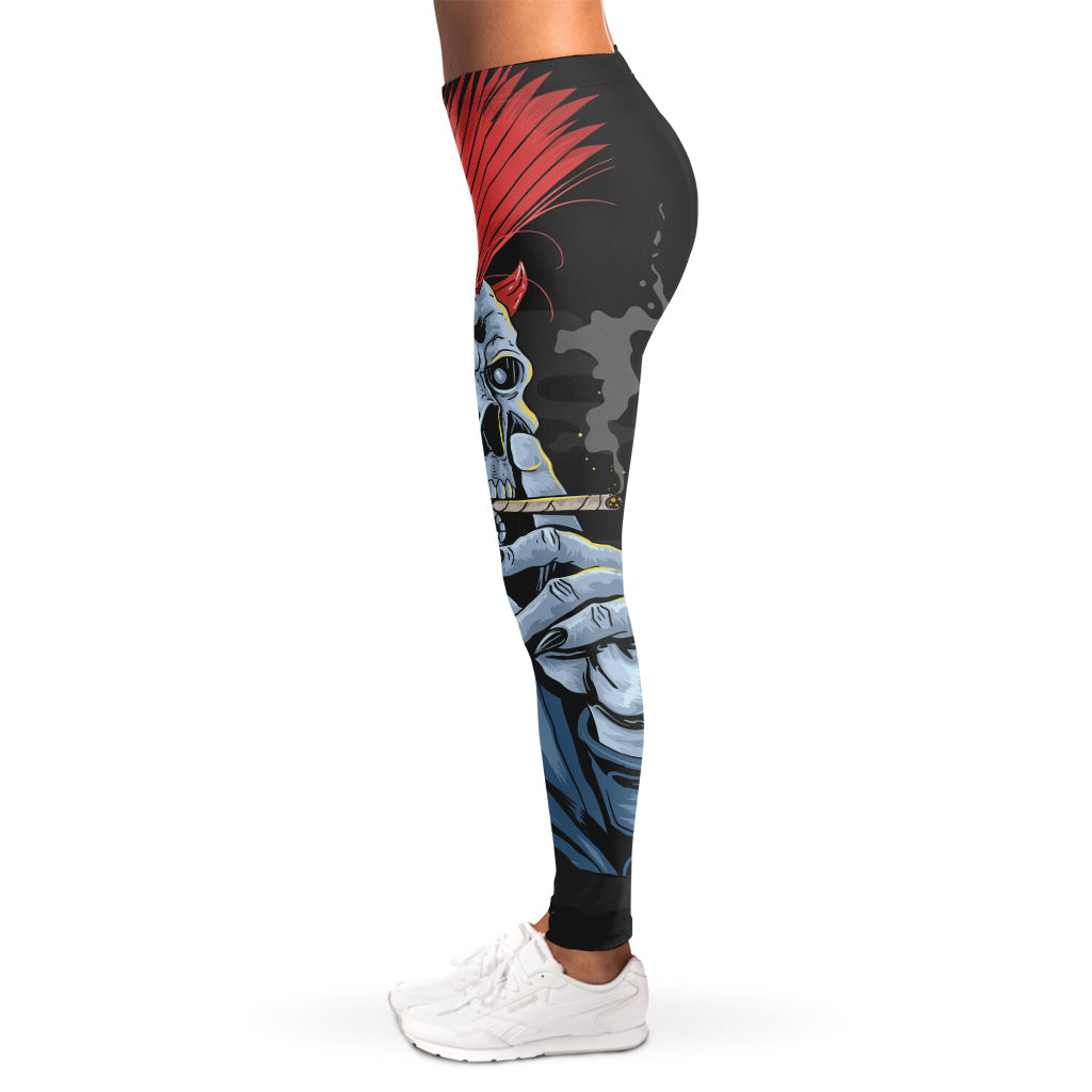 Punk Mohawk Devil Print Women's Leggings