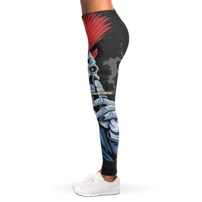 Punk Mohawk Devil Print Women's Leggings